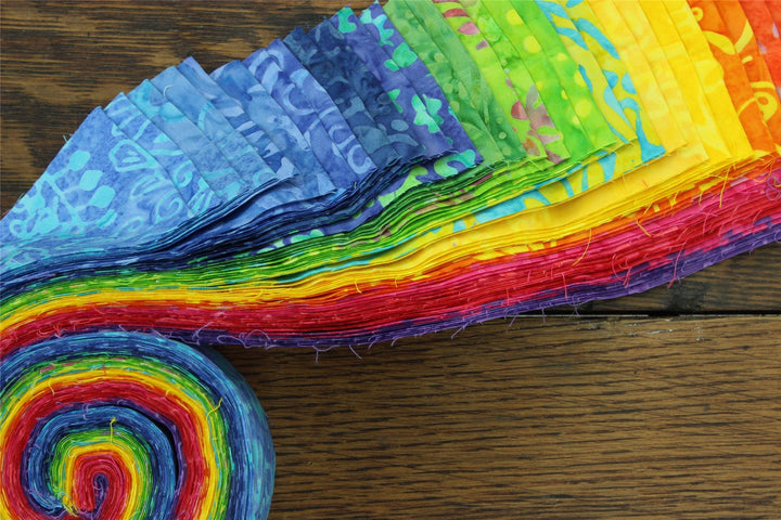 Jelly Roll - 20 Strips of 2.5" x 37" Cotton Batik