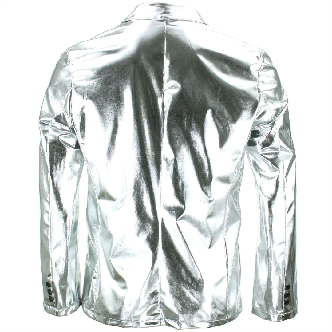 Shiny Metallic Blazer - Silver