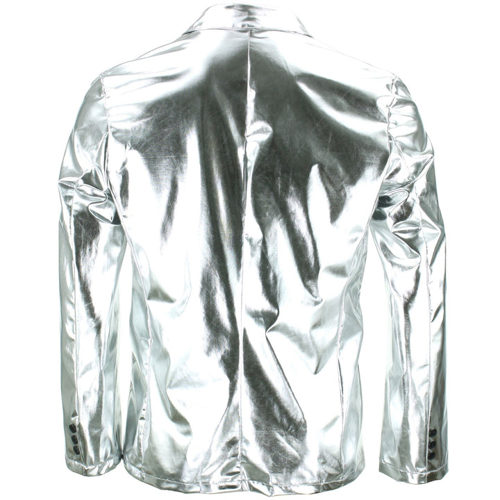 Shiny Metallic Blazer - Silver