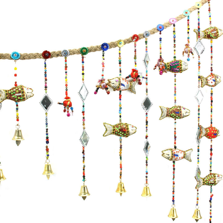 Handmade Rajasthani Strings Hanging Decorations - Door Garland - Fish