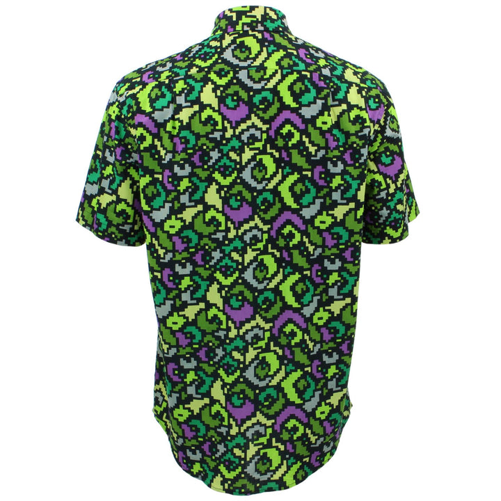 Regular Fit Short Sleeve Shirt - Pixellated Space Flower