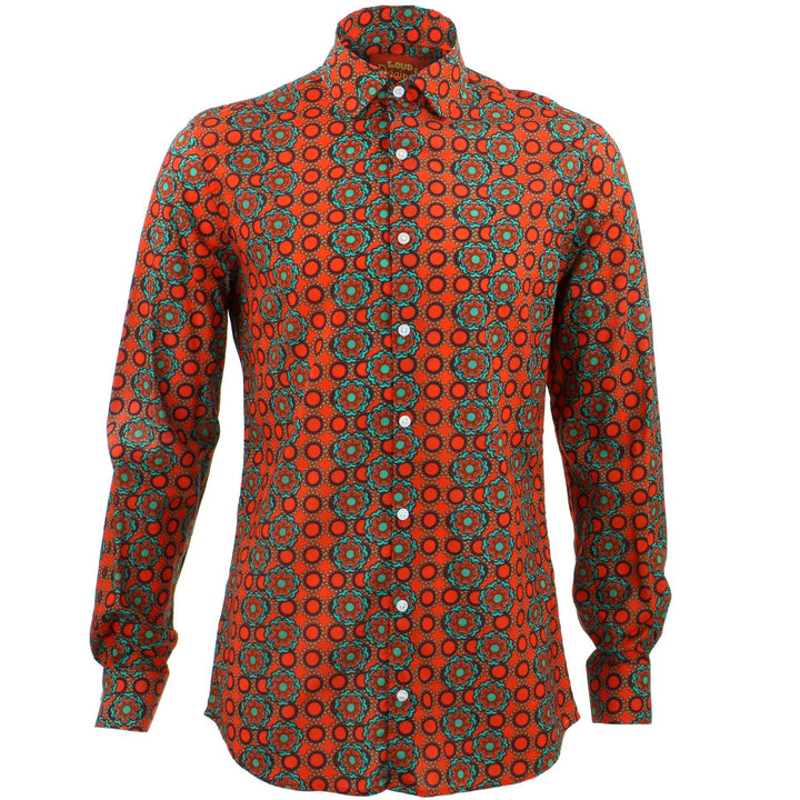 Tailored Fit Long Sleeve Shirt - Poppy Dots