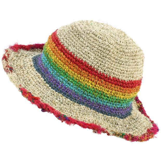Hemp & Cotton Sun Hat - Rainbow Stripe