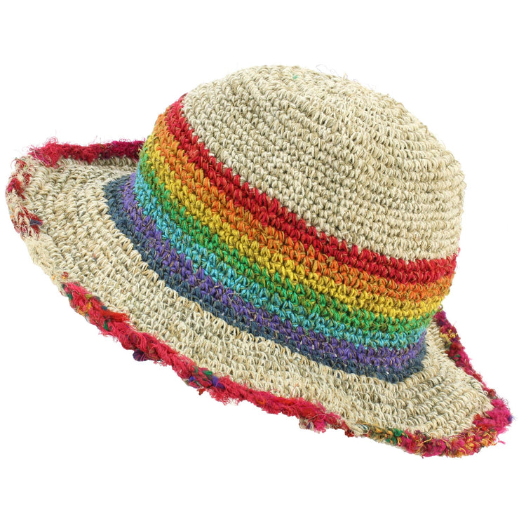 Hemp & Cotton Sun Hat - Rainbow Stripe