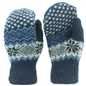 Wool Knit Fairisle Mittens - Blue
