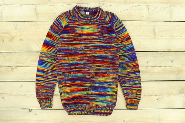 Hand Knitted Wool Jumper - SD Rainbow