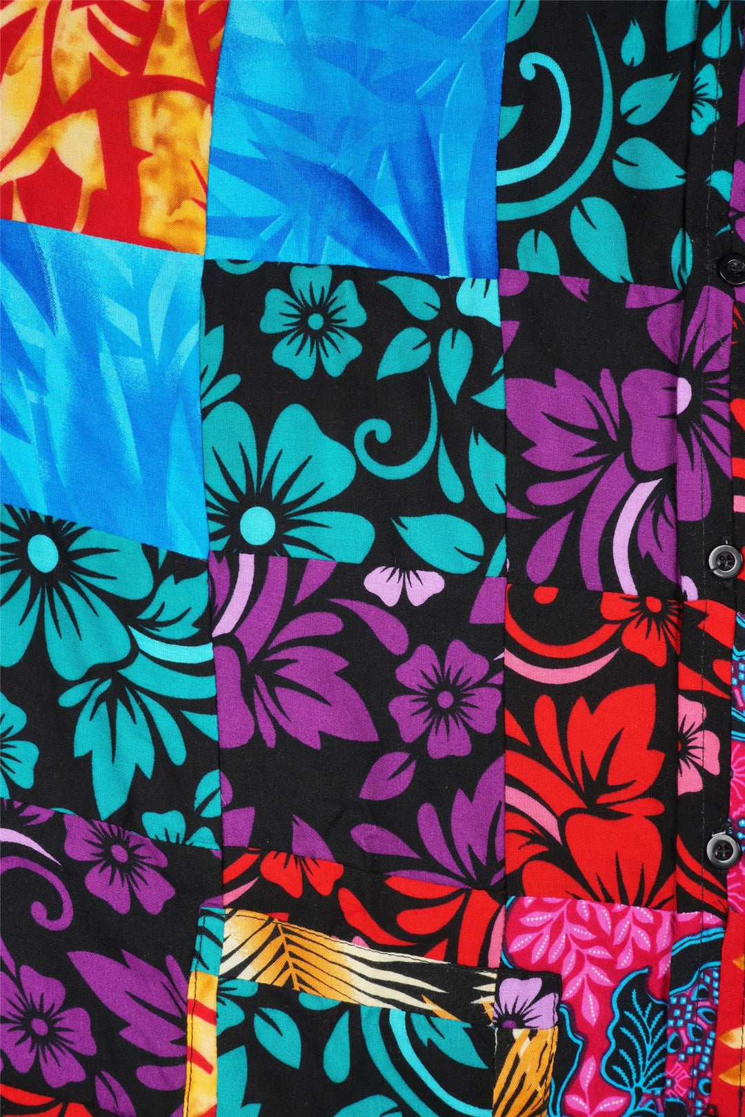 Regular Fit Short Sleeve Shirt - Paradise Patchwork Large