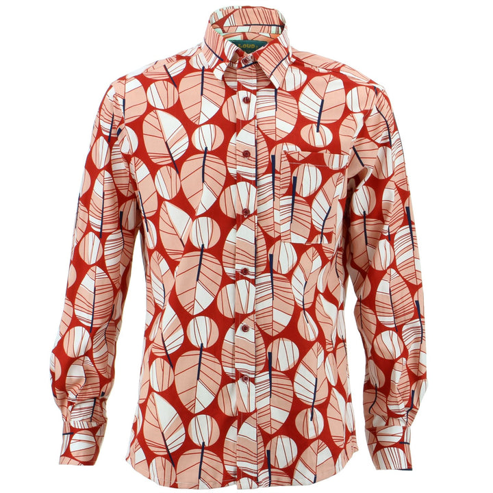 Regular Fit Long Sleeve Shirt - Abstract Leaves