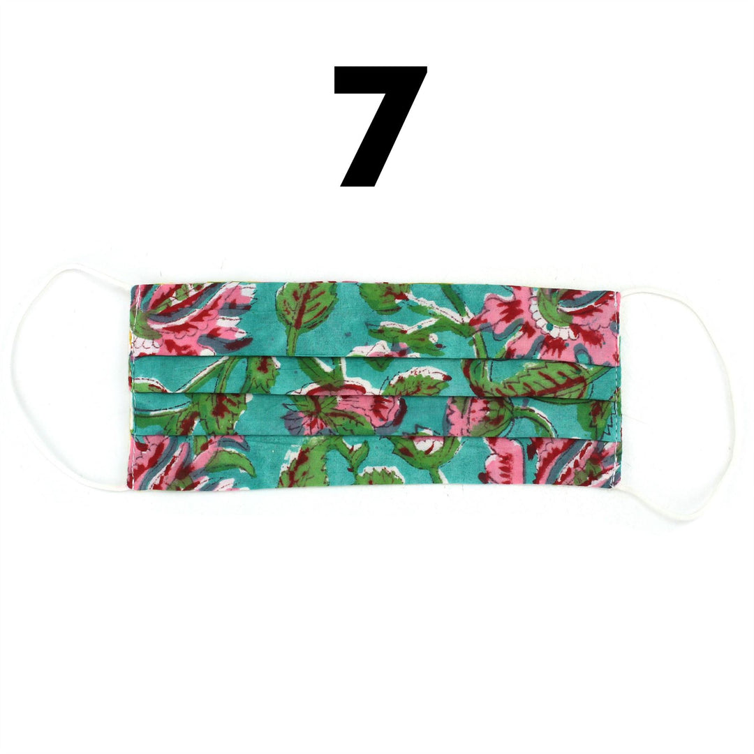 Handmade 100% Cotton Pleated Face-Mask