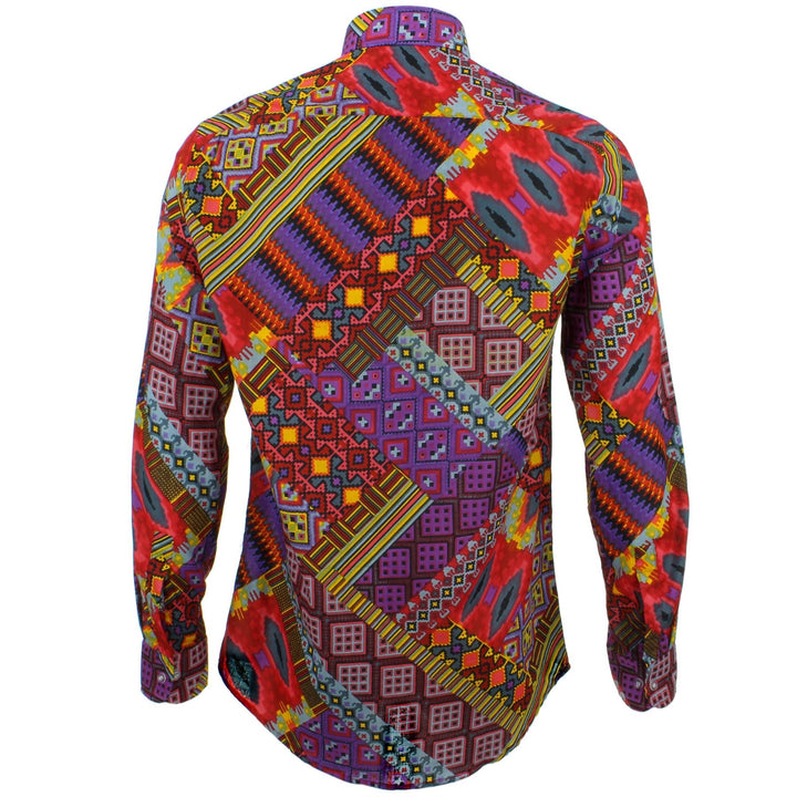 Tailored Fit Long Sleeve Shirt - Digital Diagonals