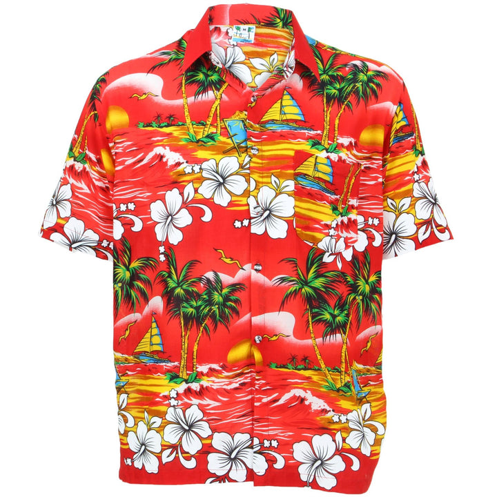 Short Sleeve Hawaiian Shirt - Red
