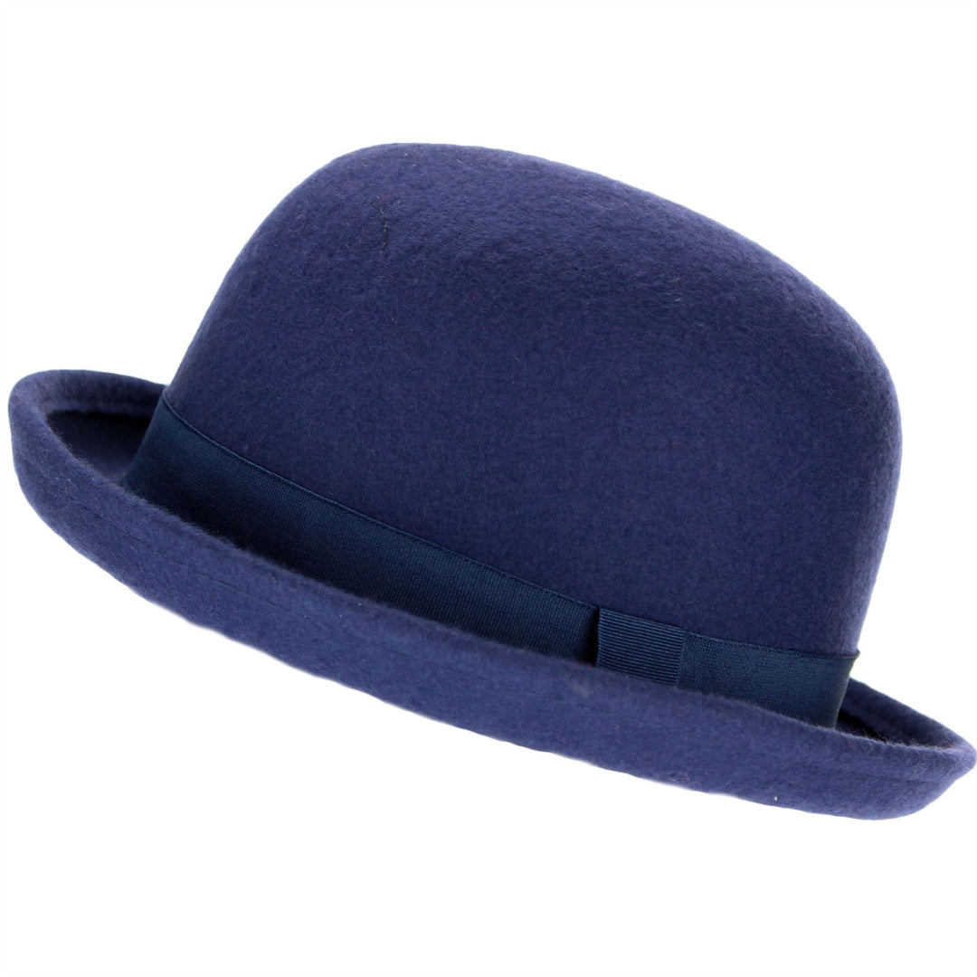 Wool felt bowler Derby hat - Blue