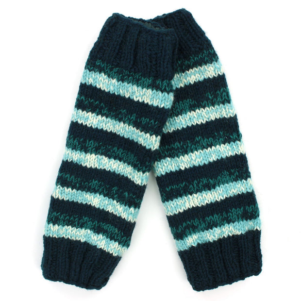 Hand Knitted Wool Leg Warmers - SD Teal