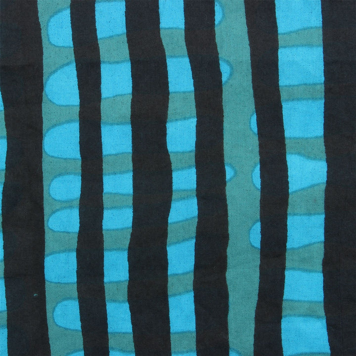 Regular Fit Long Sleeve Shirt - Blue & Black Abstract Stripes