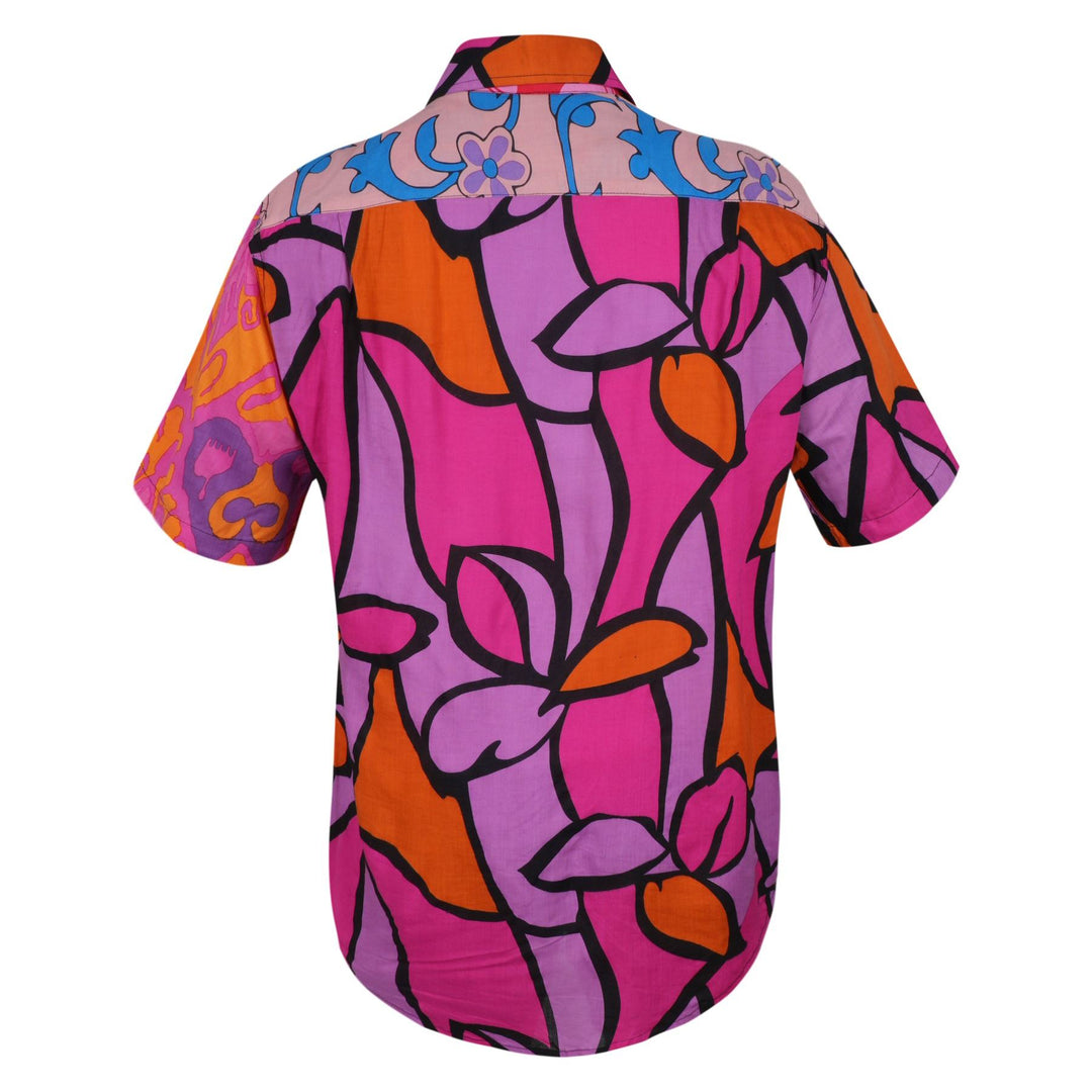 Regular Fit Short Sleeve Shirt - Random Mixed Panel Bold Floral