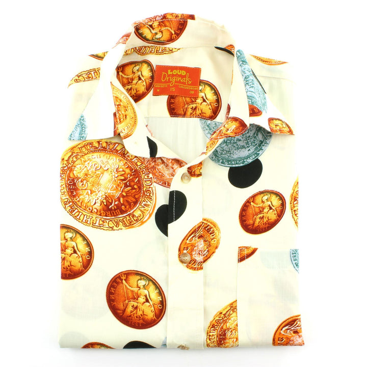 Tailored Fit Short Sleeve Shirt - Coins & Polka Dots
