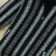 Brushed Gheri Cotton Hoodie Fleece Lined - Black White