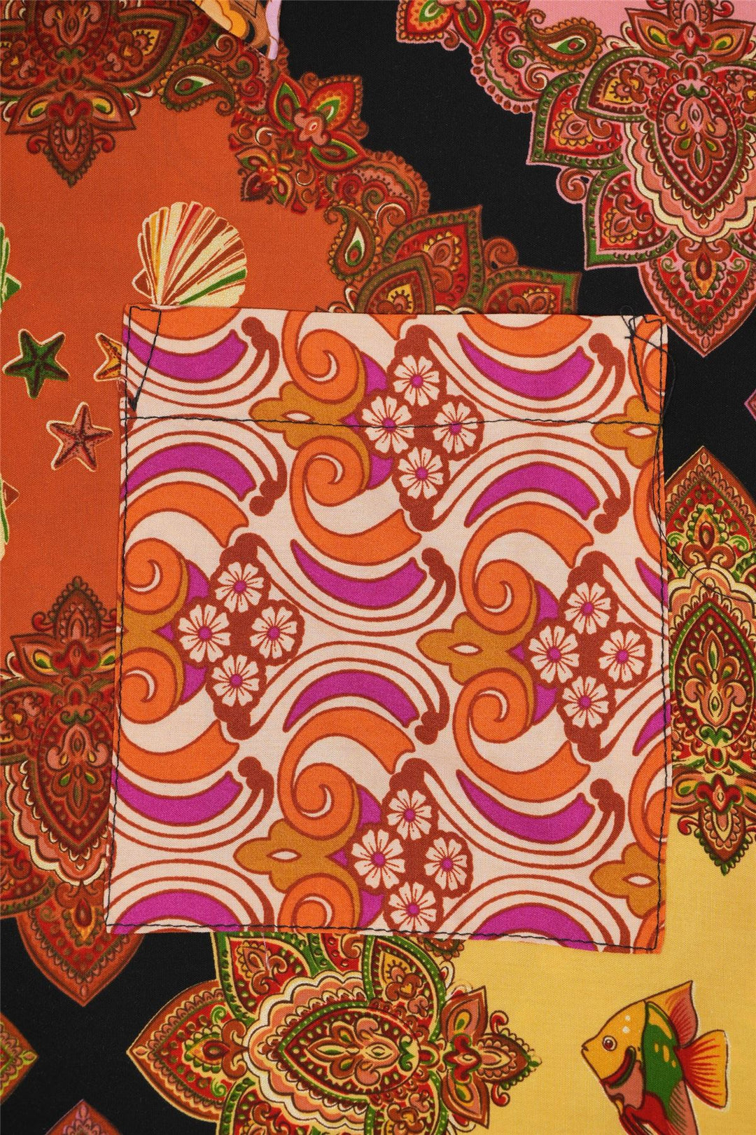 Regular Fit Short Sleeve Shirt - Random Mixed Panel Orange