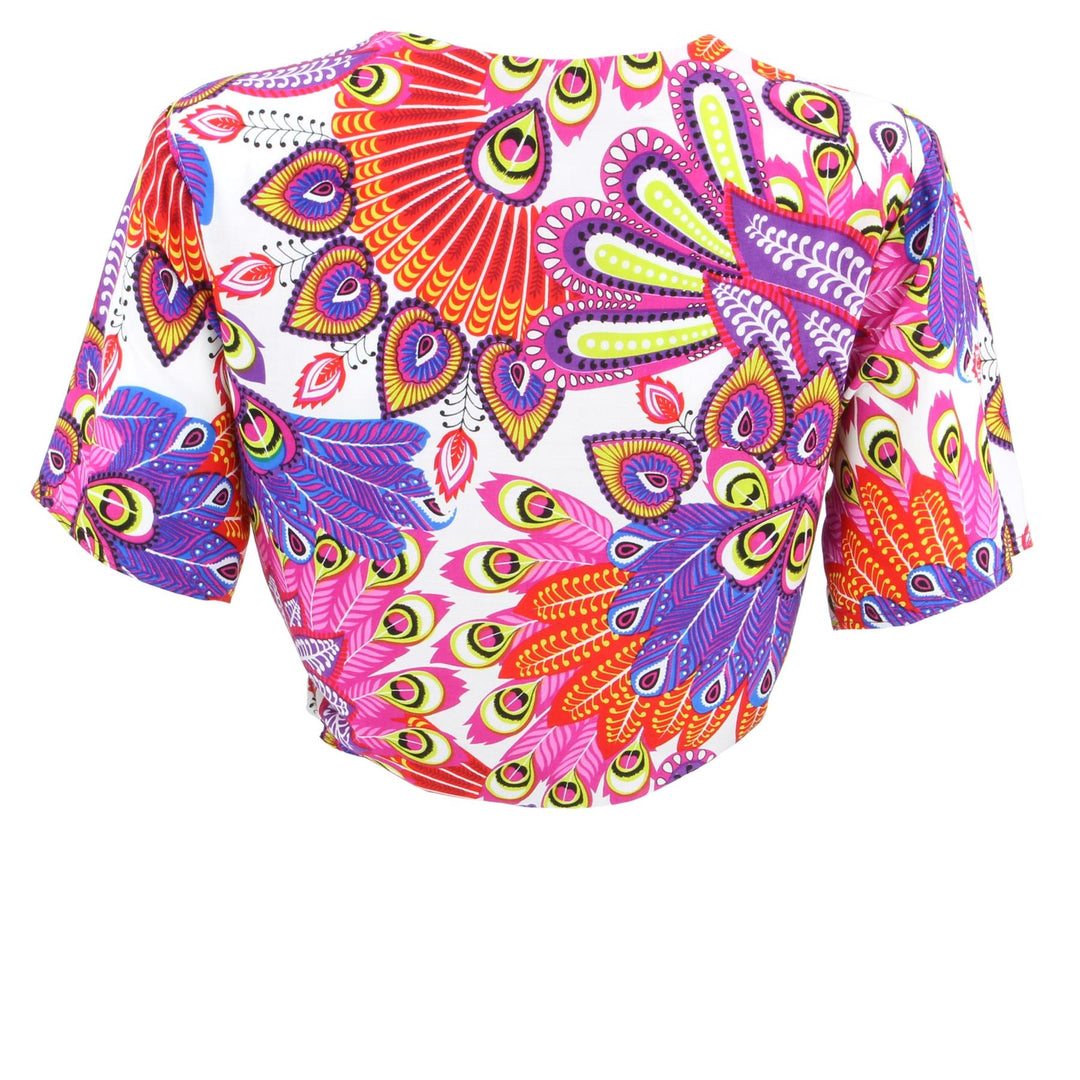 Tropical Hawaiian Tie Front Top - Pink