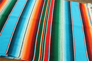 Handwoven Mexican Serape Large 200cm x 147cm - Light Blue