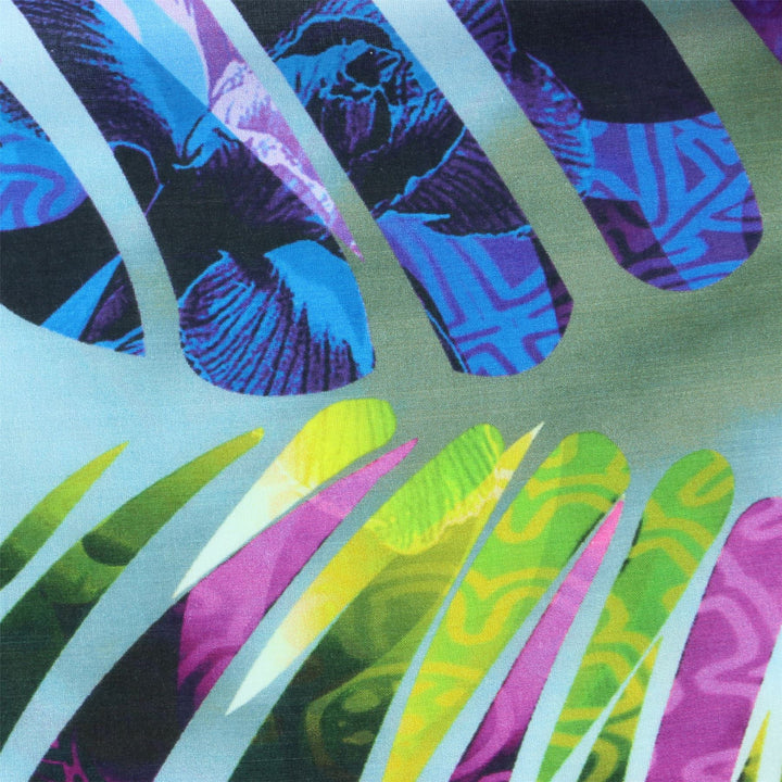 Regular Fit Long Sleeve Shirt - Blue & Pink Abstract Jungle
