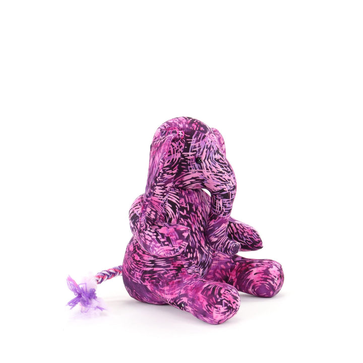 Batik Cotton Friendship Elephant - Purple Swirl