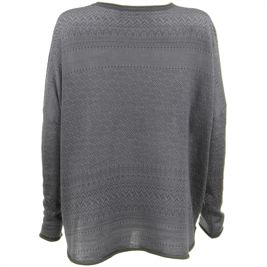 Wool Blend Knit Jumper with Nordic Fair Isle Design - Grey Lavender
