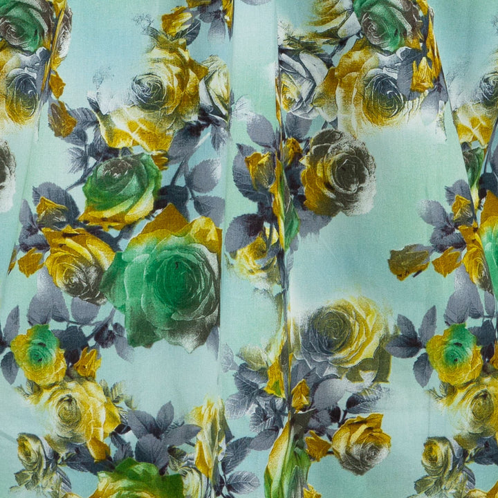 Classic Women's Shirt - Azure Rose Garden