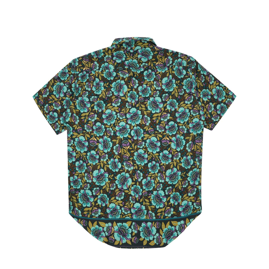 Regular Fit Short Sleeve Shirt - Teal Floral