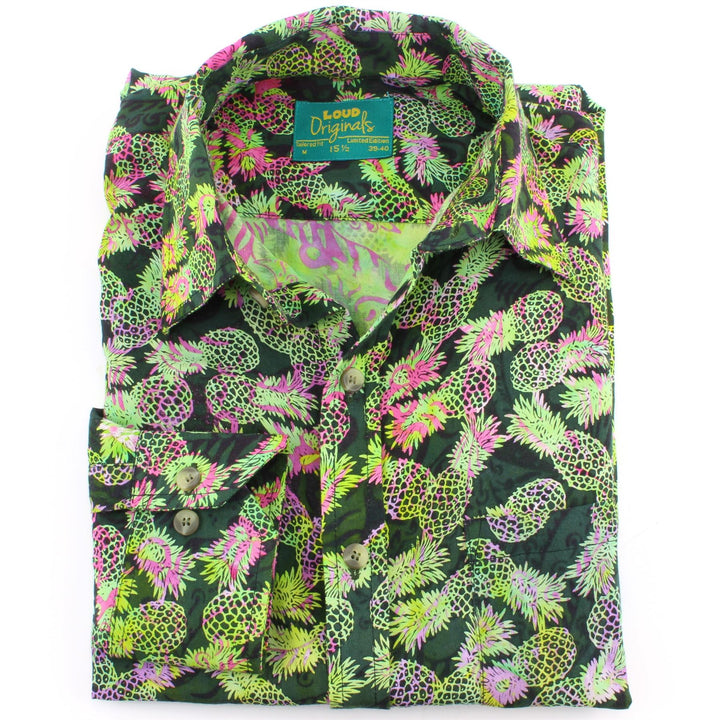 Tailored Fit Long Sleeve Shirt - Multi-coloured Pineapples