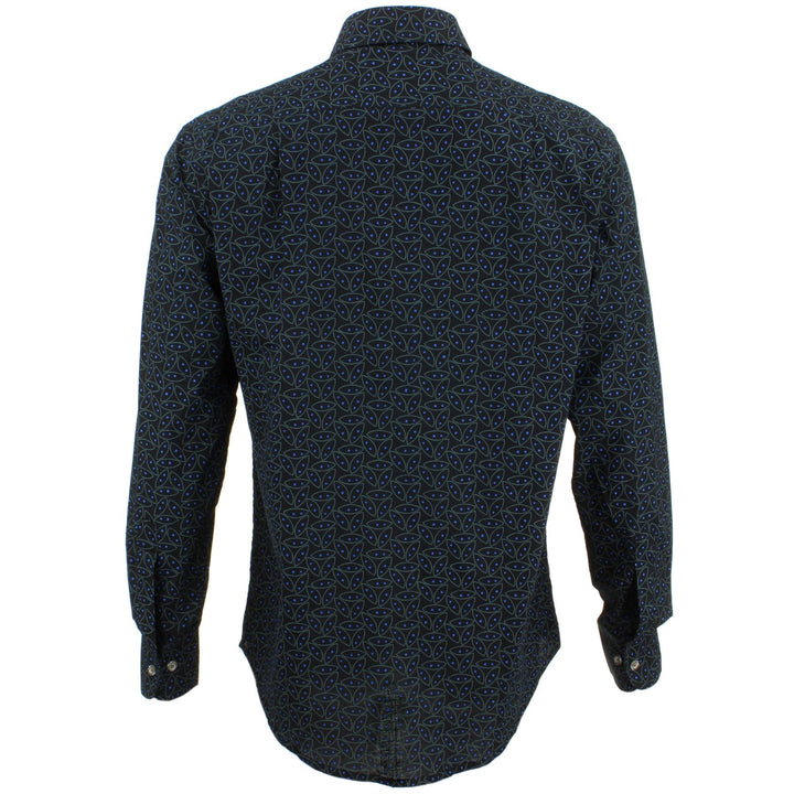 Regular Fit Long Sleeve Shirt - Black Abstract Seedpods