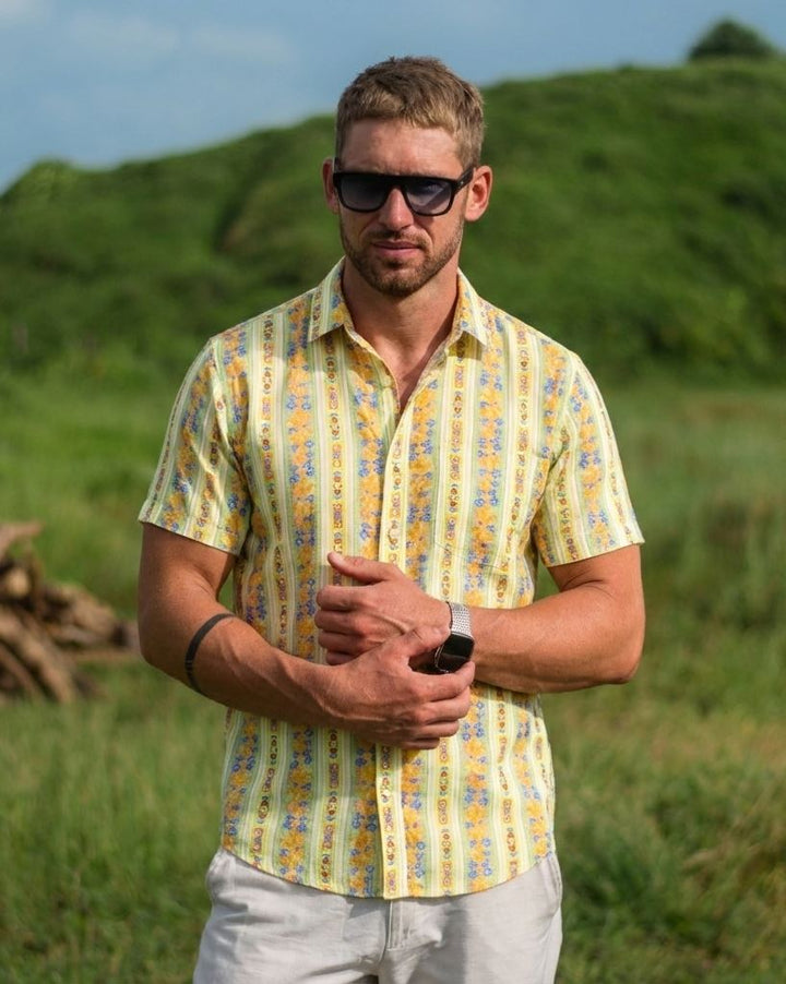 Regular Fit Short Sleeve Shirt - Folk Stripe