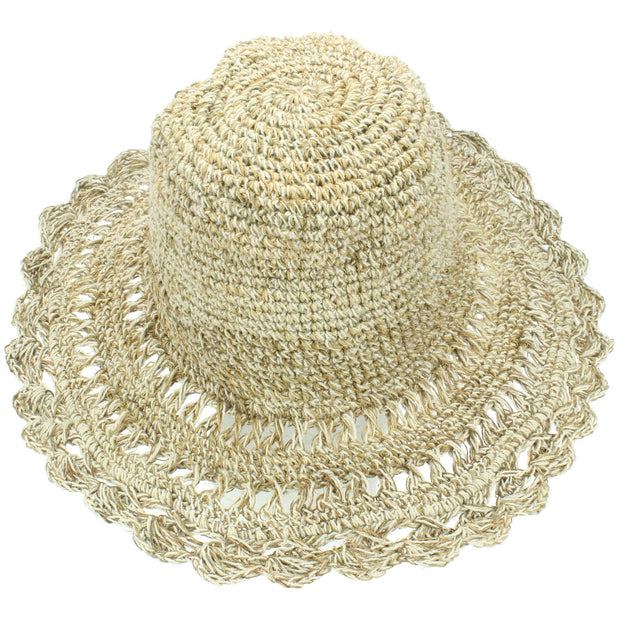 Hemp & Cotton Sun Hat - Crochet Natural