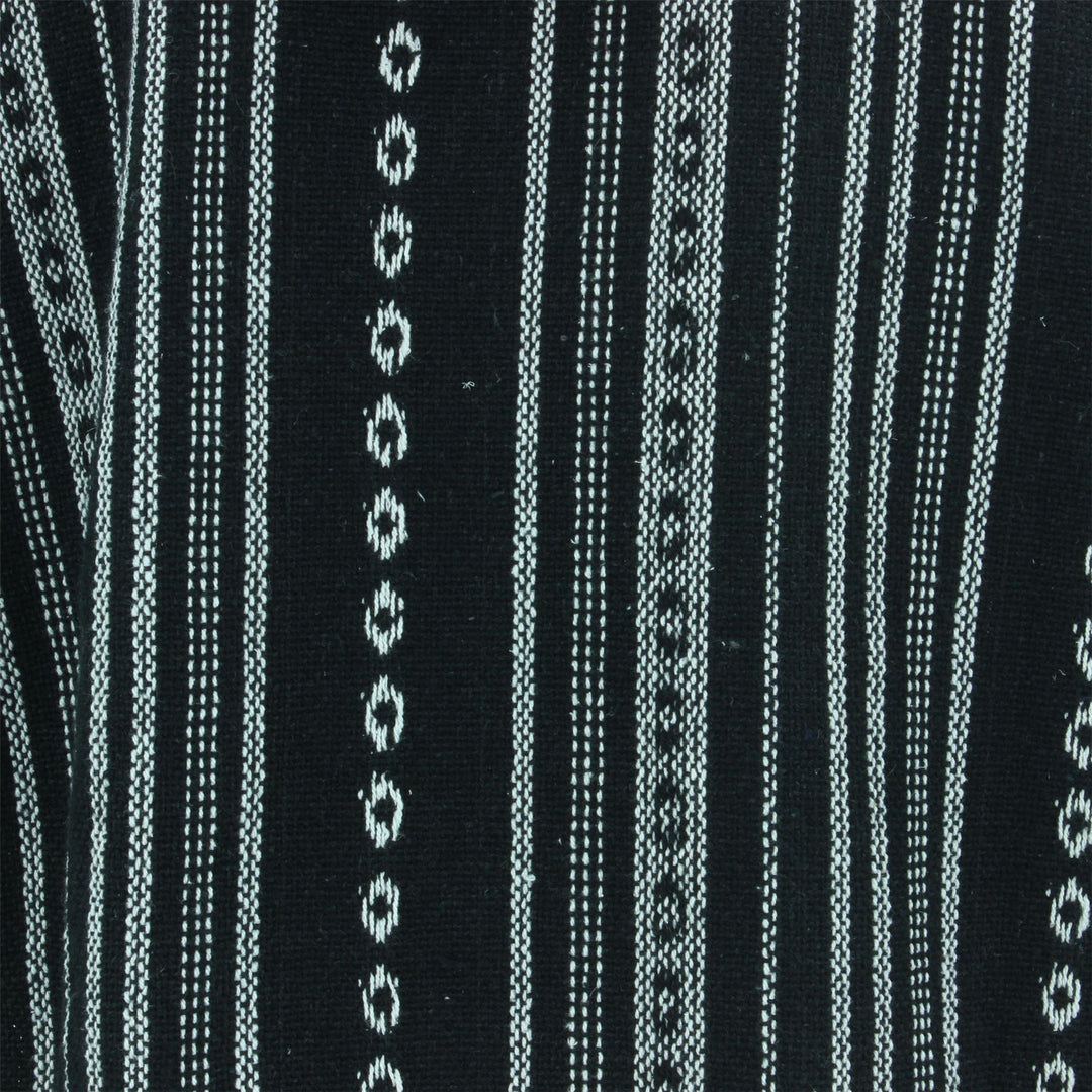 Woven Cotton Baja Hoodie - Black & White