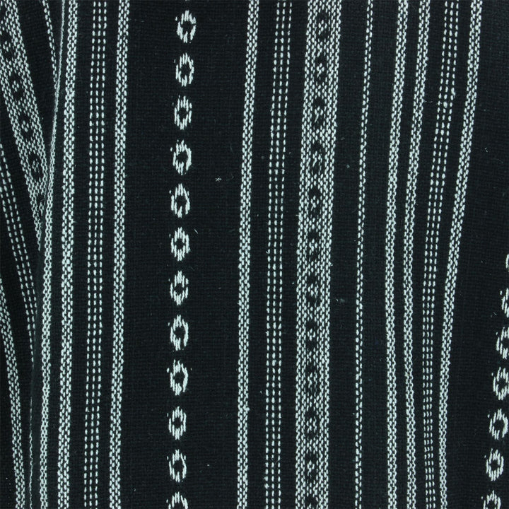 Woven Cotton Baja Hoodie - Black & White