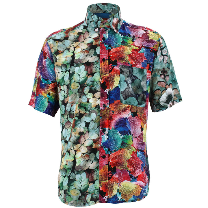 Regular Fit Short Sleeve Shirt - Random Mixed Panel - Floral