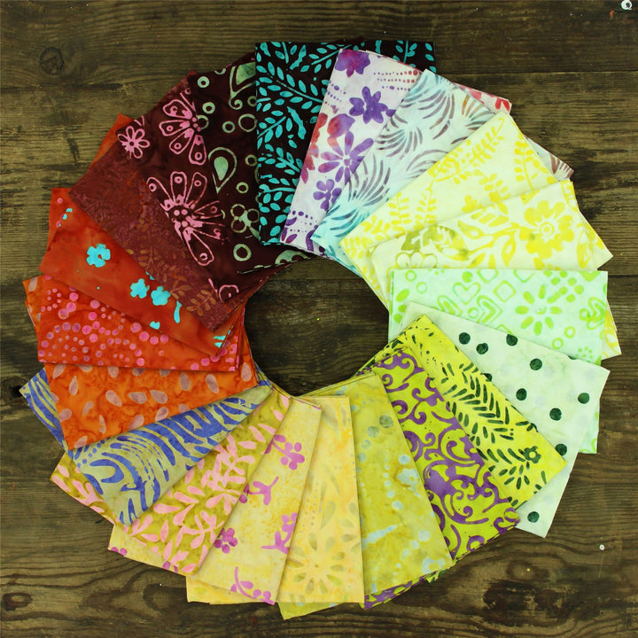 Fat Quarter - 20 Pieces of 19" x 20" Cotton Batik