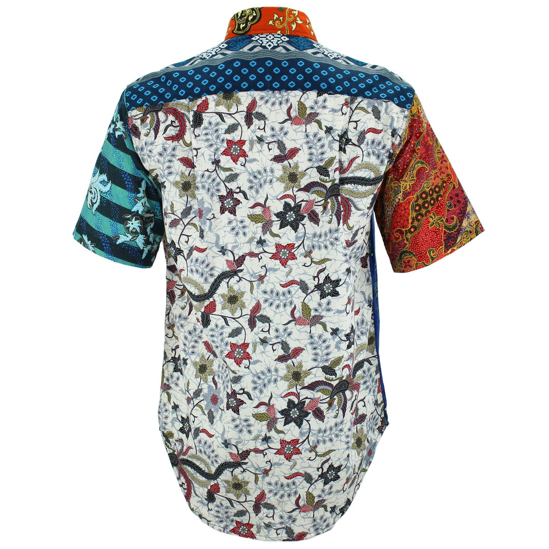 Regular Fit Short Sleeve Shirt - Random Mixed Panel - Traditional Batik