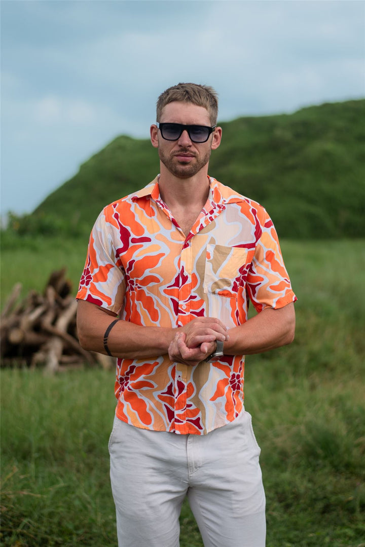Regular Fit Short Sleeve Shirt - Salmon Reef