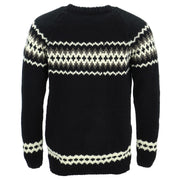 Hand Knitted Wool Jumper - Fairisle Black