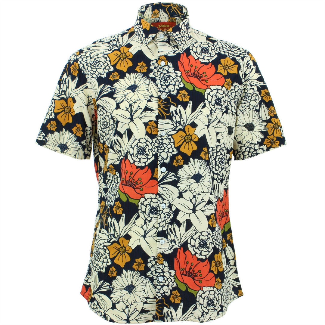 Tailored Fit Short Sleeve Shirt - Bold Japanese Floral