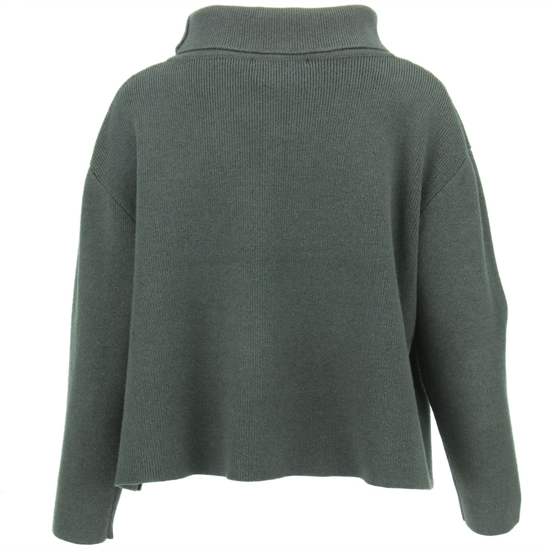 Roll Neck Knit Jumper - Brown