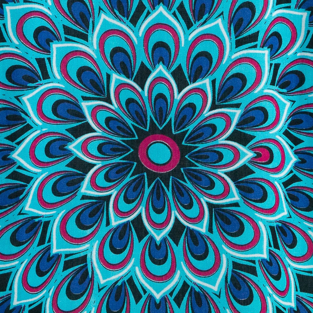 Regular Fit Long Sleeve Shirt - Peacock Mandala - Blue