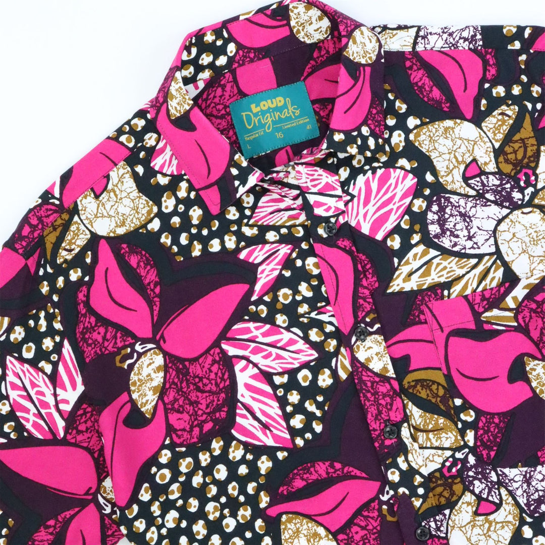 Regular Fit Short Sleeve Shirt - Magenta Orchid