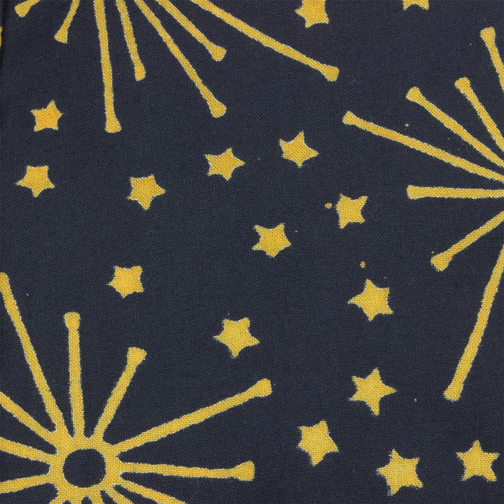 Regular Fit Long Sleeve Shirt - Black with Yellow Stars & Fireworks