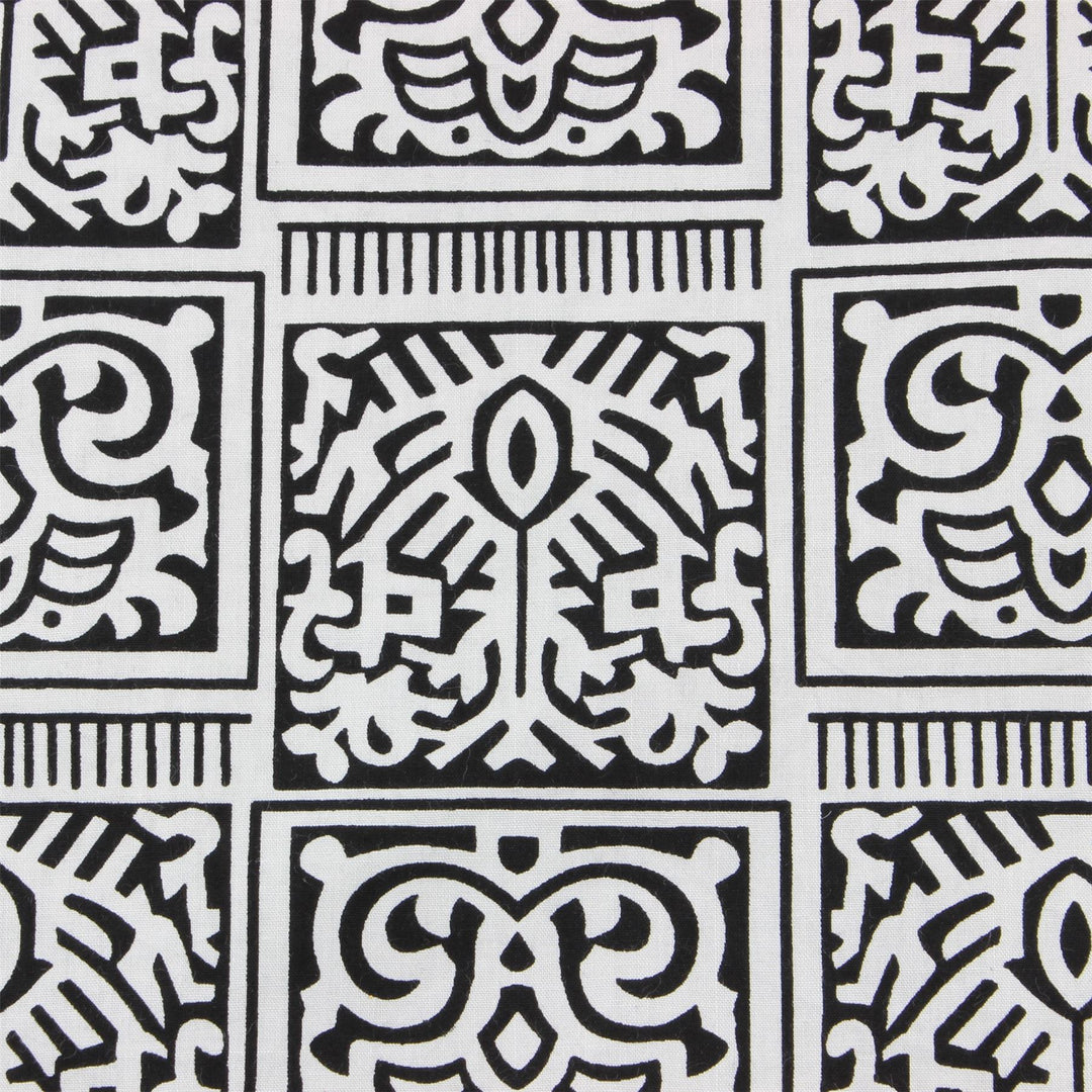 Regular Fit Short Sleeve Shirt - Black & White Tribal