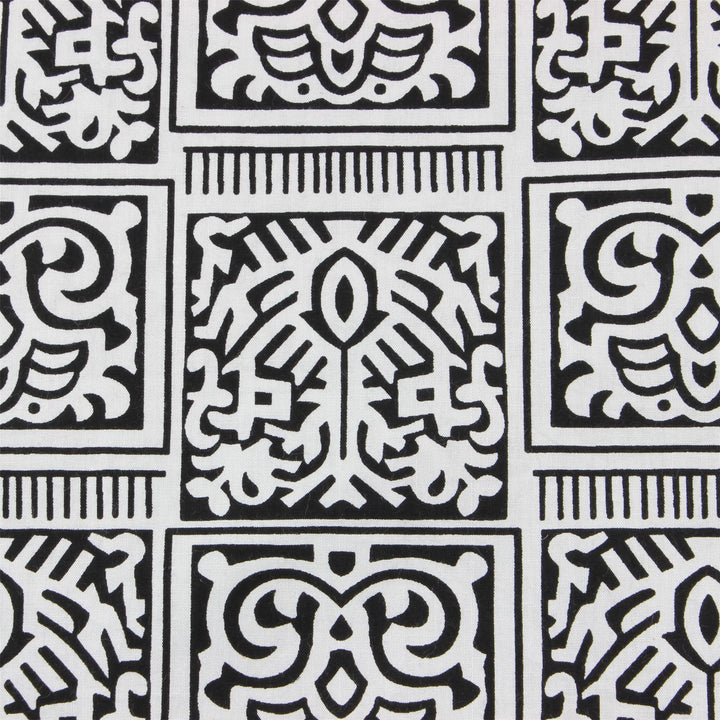 Regular Fit Short Sleeve Shirt - Black & White Tribal