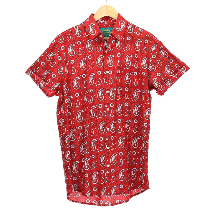 Regular Fit Short Sleeve Shirt - Crimson Paisley