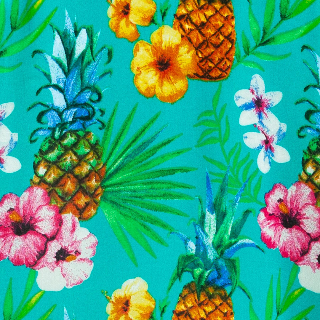 Regular Fit Long Sleeve Shirt - Totally Tropical - Turquoise