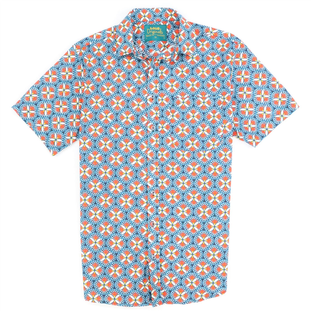 Regular Fit Short Sleeve Shirt - Blue Kaleidoscope